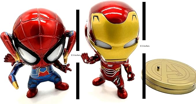Prodigy Toys Spiderman Action Figure with Shooting Web vs Iron Man with LED Eyes (Batteries Included)