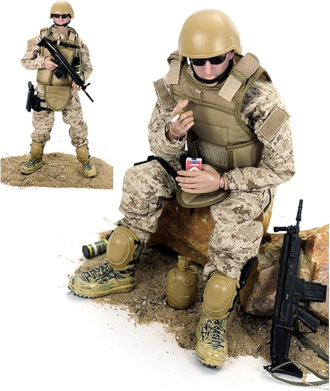 12 Inch Soldier Action Figure Model, 1/6 Realistic Army Military Navy Seal Model Set with Weapons and Accessories for Adults Military Lovers to Collect and Gift (Navy Seal Soldier)