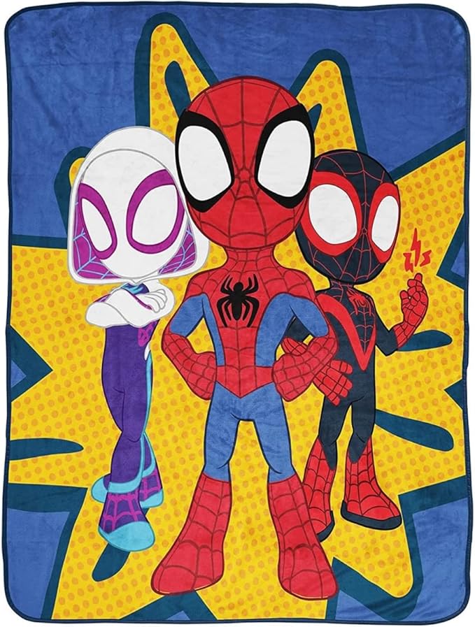 Jay Franco Marvel Spidey and His Amazing Friends Kids' Plush Fleece Throw Blanket, 46" x 60", Fade Resistant, Cozy for Toddlers & Kids