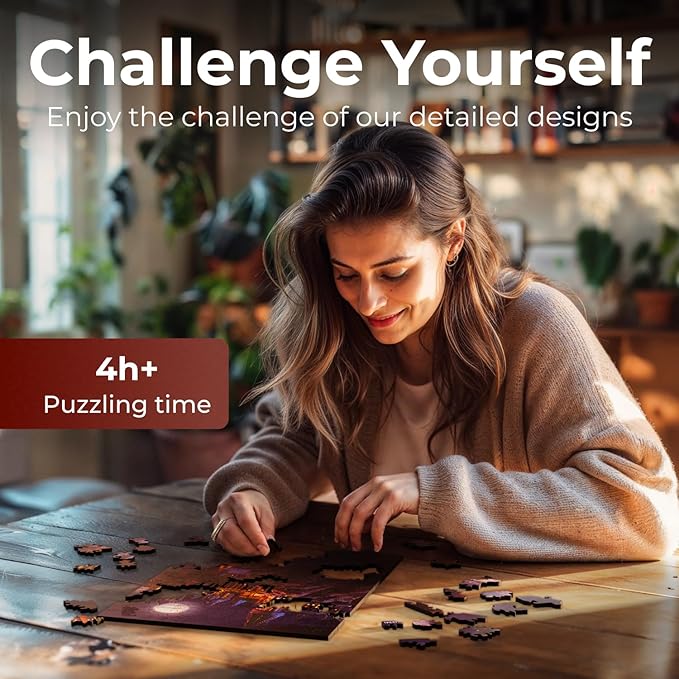 CRAFTHUB Harry Potter Puzzle – A3 Boats to Hogwarts – Wooden Jigsaw Puzzles for Adults – 205 Unique Shaped Pieces – Officially Licensed Merchandise – 10.8" x 14.9"