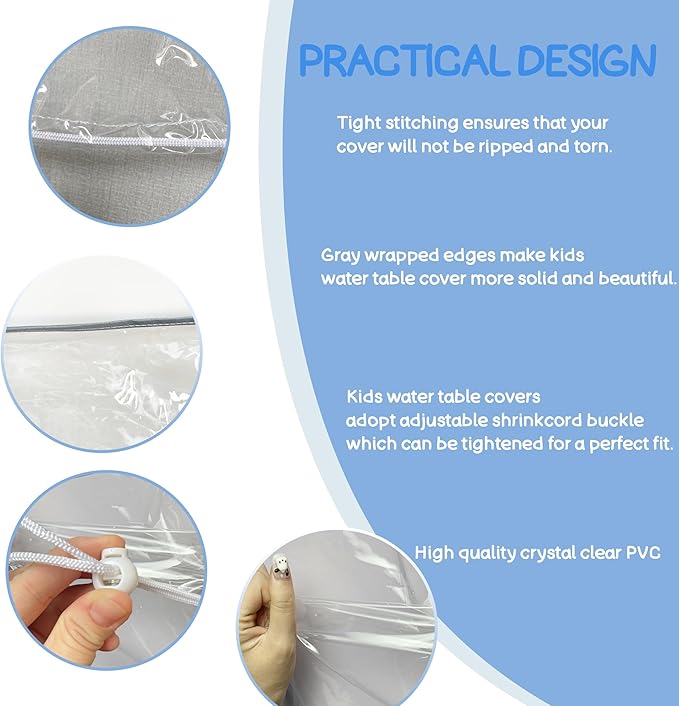 Kids Water Table Cover, Fit Step2 Rain Showers Splash Pond Water Table Waterpark Play Table Cover Outdoor Toys Cover - (Cover Only) Transparent PVC (Transparent)