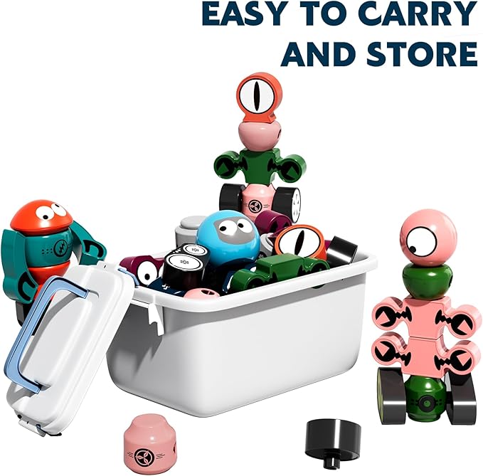 TEMI Magnets Robot Toy for 3 4 5 6 7 Year Old Boys - Transform Toys Planet Magnet Building Toys Stacking for Toddler, Learning Educational Christmas and Birthday Gifts for Kids Ages 3-7
