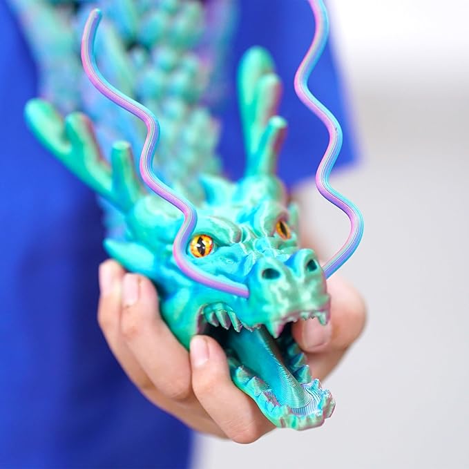 47.3inch Super Large 3D Printed Dragon Models,Flexible Joint Animal lacertid Figurines, 3D Printing Stuff Cheap,Stress Relief, Fidget restlessness, ADHD Toys, Surprise Fantasy Gifts (47.3inch)
