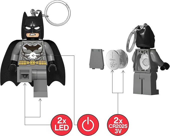 LEGO DC Super Heroes Large 3 Inch Tall Figure Keychain Light - Batman (KE92H)