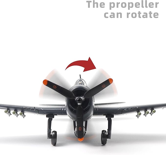 F6F Hellcat 1/72 Metal Airplane Model Kit with Stand WWⅡ Diecast Alloy Fighter Model Vintage Combat Plane Prebuild Military Aircraft Collection for Display or Gift