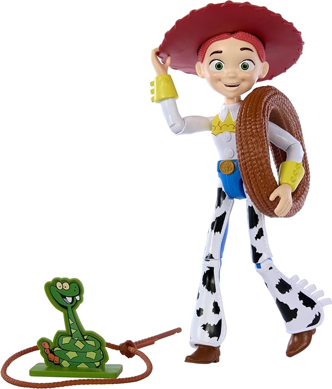 Mattel Disney and Pixar Toy Story Launching Lasso Action Figure & Accessories Set with 12-inch Jessie Collectible Toy, 'Rope' Launcher, Lasso & Snake