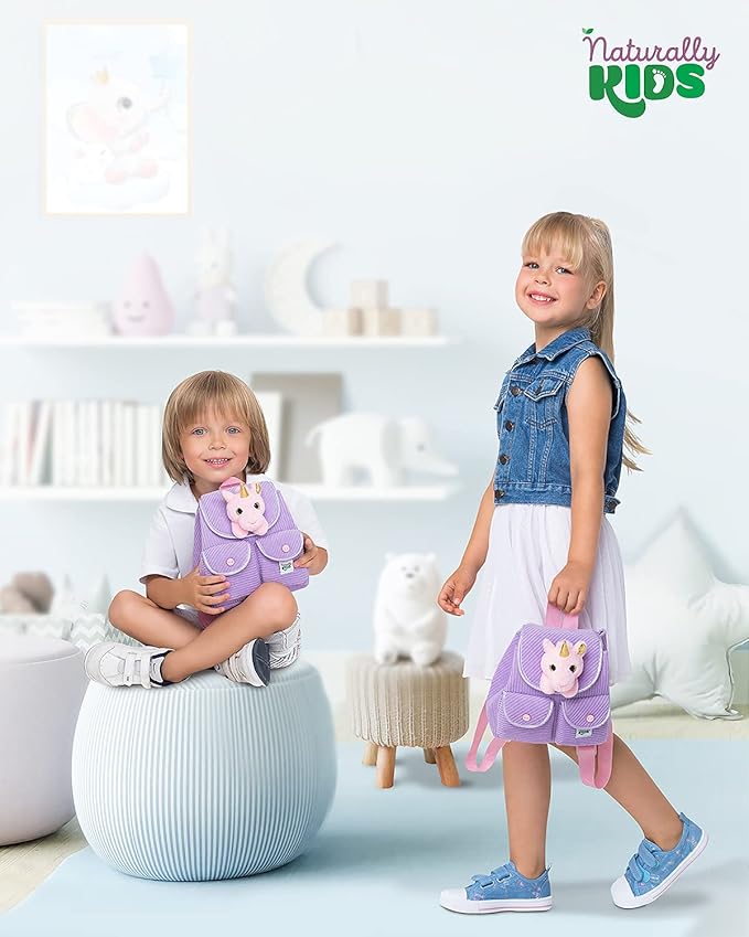 Purple Unicorn Mini Backpack for Kids, Mini Backpack for Toddler Girls, Gift for 2 3 4 5 Year Old Girl Boy