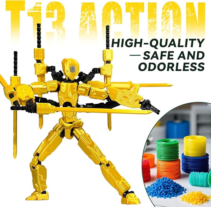8 inch T13 (Assembly Completed) Action Figure Set,T 13 Multi-Articular Mobile Robot Nova T-13,Desktop Decorations for Game Lovers Toys (Red)