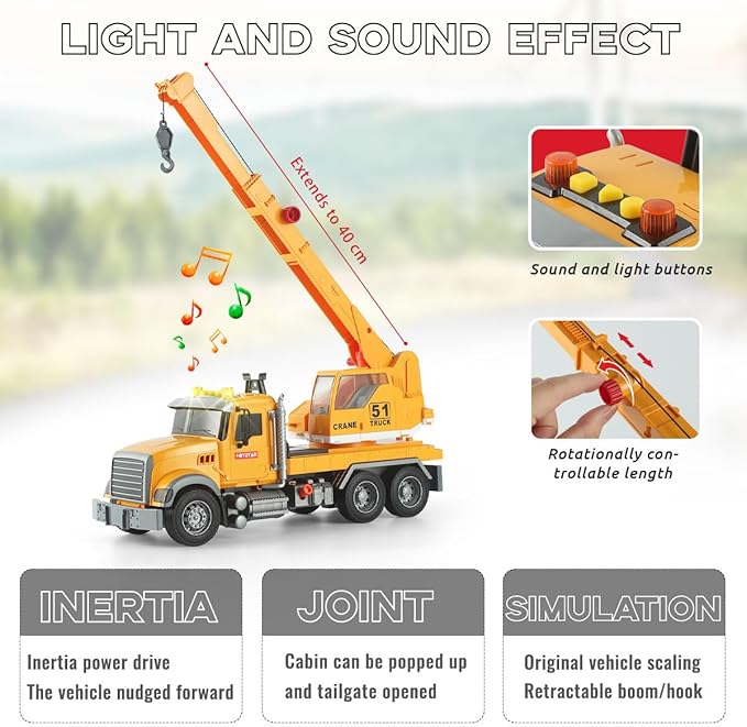 2-in-1 Flatbed Truck Playset with Lights & Sounds - Perfect for Boys Aged 3+, Includes Transport Trailers and Carrier Tow Truck Toys