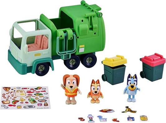 Bluey Garbage Truck Toy Set, Bingo, Bin Man Figures - Includes Trash Cans & Accessories | Amazon Exclusive Playset for Kids Ages 3+