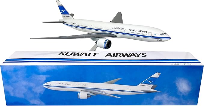 Flight Miniatures Kuwait 777-200 1:200 Scale Model Airplane - Plastic Snap-Fit Model Airplane - Collectible Replica of Kuwait Airlines Aircraft - Part #ABO-77720H-019