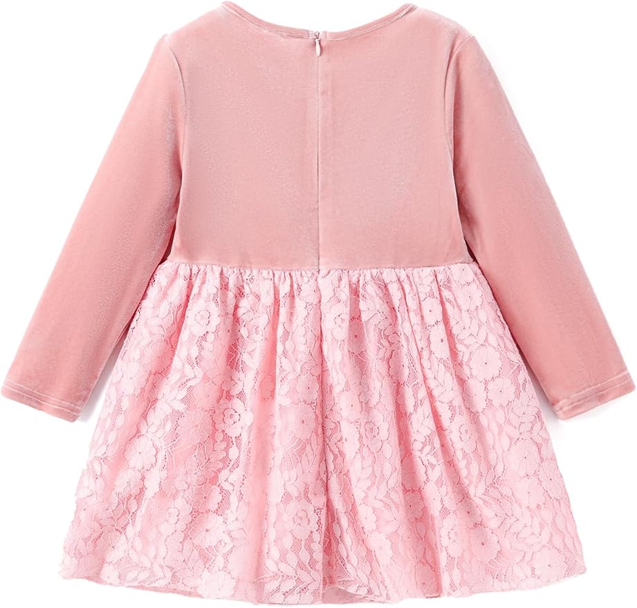 Disney Frozen Elsa Princess Cinderella Ariel Jasmine Rapunzel Baby/Toddler Dress, Ruffle Long-Sleeve Mesh Overlay Tulle Dress