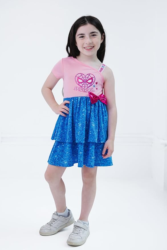 Marvel Spider-Man Girls Dress Toddler to Big Kid Sizes (2T - 14-16)