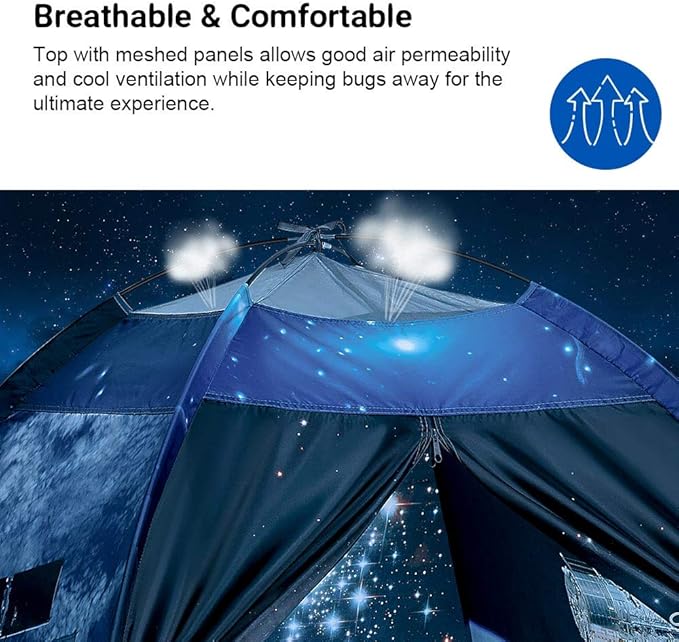 Play Tent for Boys and Girls- Space Shuttle Atlantis with Hubble Dome Tent for Kids Gift- ToddlerPop Up Tent Playhouse for Indoor Imaginative and Physical Play- 47" x 47" x 43" (Hubble)