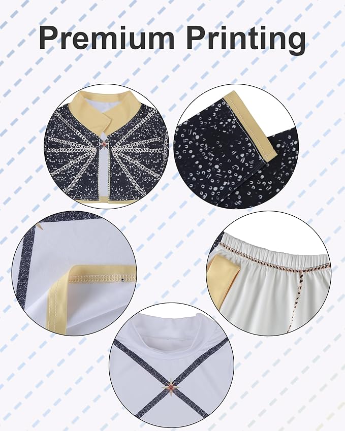 Pop Singer Costume Set for Girls, Halloween Stage Performance Outfit with Outerwear, T-Shirt & Skirt