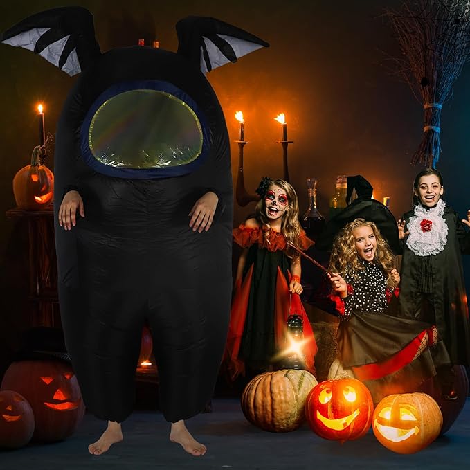 Astronaut costume inflatable costume Funny Halloween Spacesuit Party School Masquerade Game Fans with Bat Wings