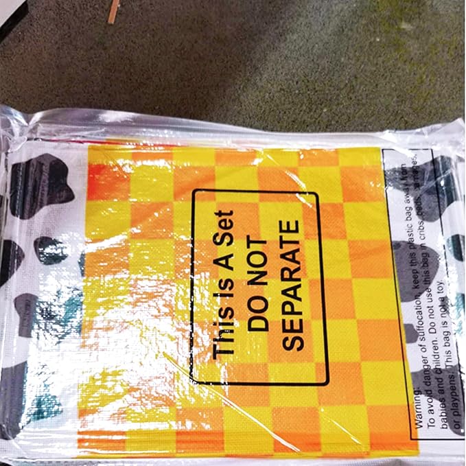 4 Pcs Cartoon Table Runner Cartoon Birthday Party Supplies Cow Pattern Printed Check Table Decor Tablecloth Party Supplies,13 x 72 in (Classic)