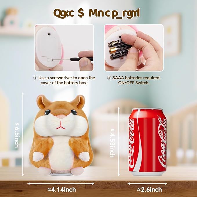 Kids Toddler Toys for Ages 2-4, Talking Hamster Repeats What You Say, Interactive Plush Repeating Toy for 2 3 4 5 6 8 Year Old Boy Girl Birthday Gift (Brown)