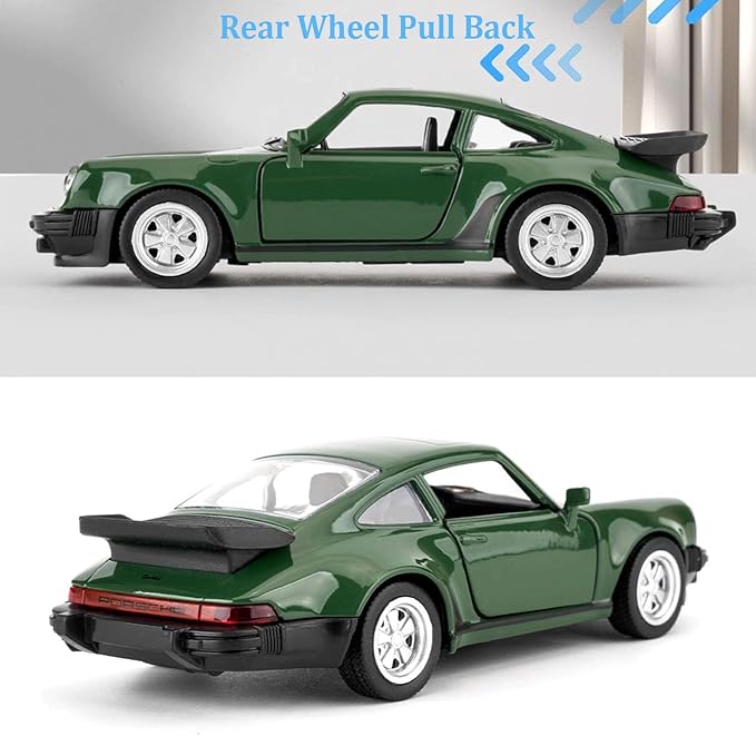 Toy Cars Porsche 911 Turbo 1978 1/36 Scale Diecast Car Models,Pull Back Vehicles Toys,Car Toys Gifts for Kids Age 3-5 Green