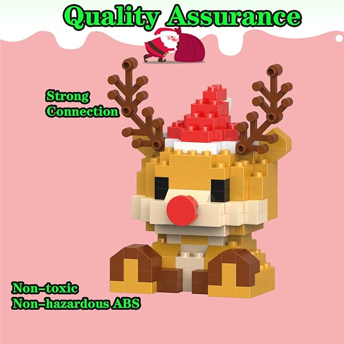 Christmas Reindeer Building Blocks Set Compatible with Lego Advent Calendar 2025 Stacking New Toys Holiday Present Box New Year Xmas Gifts for Kids for Boys & Girls and Adults