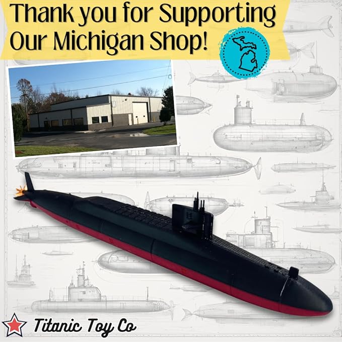 12-Inch Benjamin Franklin-Class Submarine Model– Replica of The Iconic Ballistic Missile Submarine – Nautical Enthusiasts and Military Collectors Titanic Toy, Titanic Model