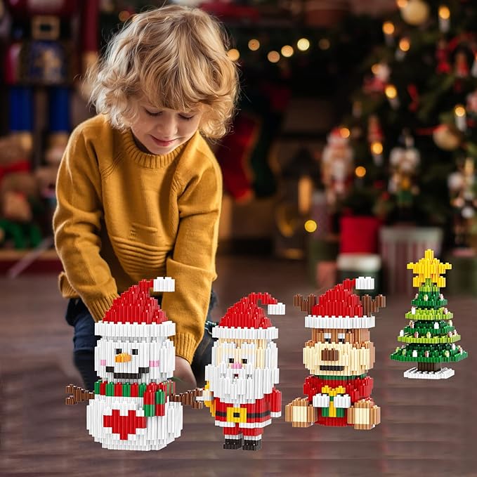 Christmas Building Blocks Compatible for Lego Christmas Reindeer Micro Blocks Stacking New Toys Holiday Present Box New Year Gifts for Kids 6-12 Years Old Boys and Girls (Reindeer)
