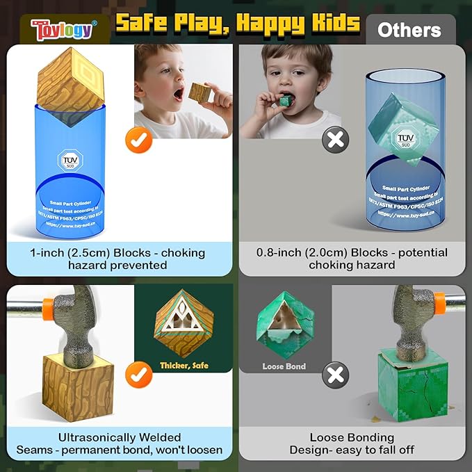 100PCS Magnetic Blocks-Build Mine Magnet World Set for Boys & Girls Age 3-5 6-8, STEM Sensory Toys for Toddlers Gifts for 3+ Years Old Girls Boys,1" Magnet Cubes Classroom Must Haves Construction Toys