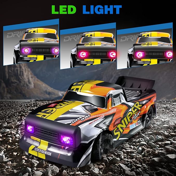 4DRC Rc Car, 2.4Ghz High Speed RC Drift Car, 4WD Drifting Racing Remote Control Monster Truck 30+ KM/H, All Terrain Off Road Truck for Adult & Kids Age 8-12 Gift