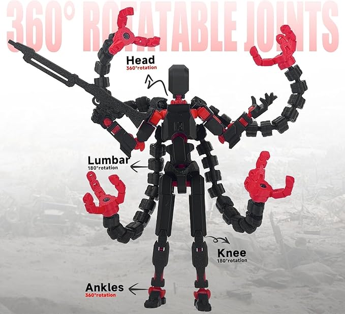 (Assembly Completed) Titan13 Action Figure Set, 7.2 Inch Dummy 13 3d Printed ActionFigure Toy Gifts for Kids, Robot 13 Action Figure Full Body Mechanical Doll Christmas Birthday Gift for Boys Girls