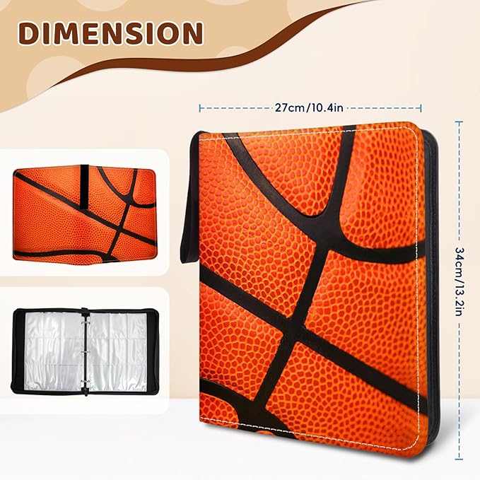 900 Pocket Basketball Card Binder, Trading Card Storage Album with 50 Durable 9-Pocket Pages for Christmas Thanksgiving Birthday, Double Sided Pocket Zipper Binder for Game Cards, Sports Cards