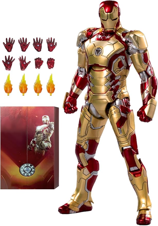 OVONNI 7 Inch MK42Ironman(1/10 Scale) Action Figure,Exquisite Painting Collectible Figure with Lots of Accessories