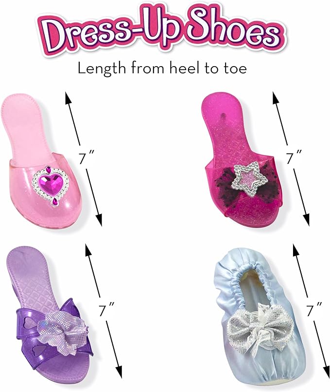 Melissa & Doug Role Play Collection, Step in Style! (Set of 4 Pairs, Frustration-Free Packaging), Multi-colored, Standard