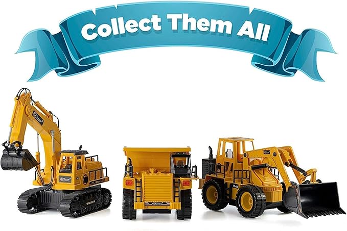 Top Race 7 Channel Full Functional RC Excavator, Battery Powered Electric Remote Control Construction Tractor with Lights and Sound (TR-111), Construction Trucks, RC Construction Vehicles, Big Truck