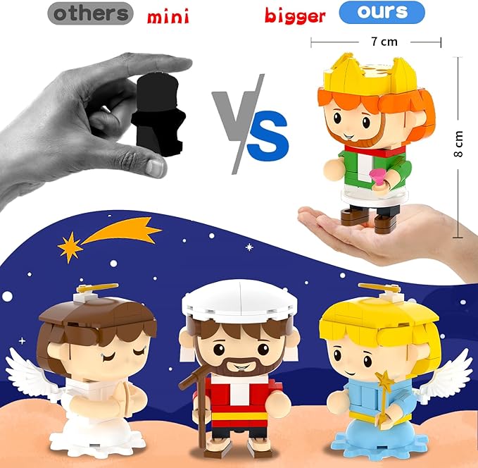 Nativity Advent Calendar 2025 Nativity Set Building Blocks for Kids Christmas Advent Calendar for Kids Boys Girls Teens Toddler Children Christian Religious Advent Calendar Gifts Toy