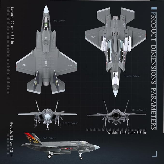 HANGHANG 1/72 F35B Attack Fighter Plane Metal Aircraft Model Military Airplane Model Diecast Plane Model for Collection or Gift