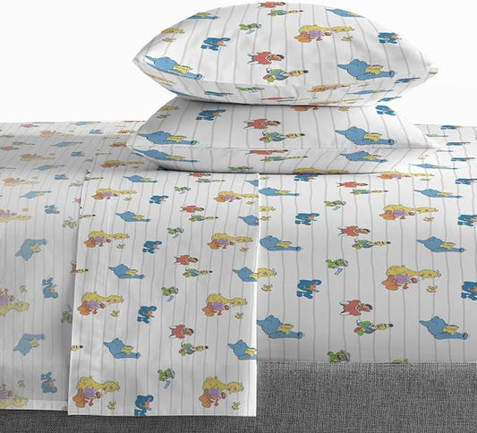 Saturday Park Sesame Street Full Sheet Set - Elmo and Cookie 4 Piece 100% Organic Cotton Sheets with Pillow Cover - GOTS & Oeko-TEX Certified
