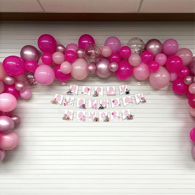 Hot Pink Balloons Set, 60Pcs 12 Inch Light Macaron Baby Pink Helium Balloon with Pastel Metallic Confetti Soft Pink Latex Balloons for Girls Birthday Princess Wedding Baby Shower Party Decorations