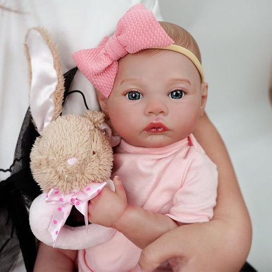 17" Realistic and Cute Reborn Baby Girl Beall Opened Her Eyes, Handmade Lifelike Reborn Doll, Advanced Painted Vinyl Gift Set for Kids Age 3+