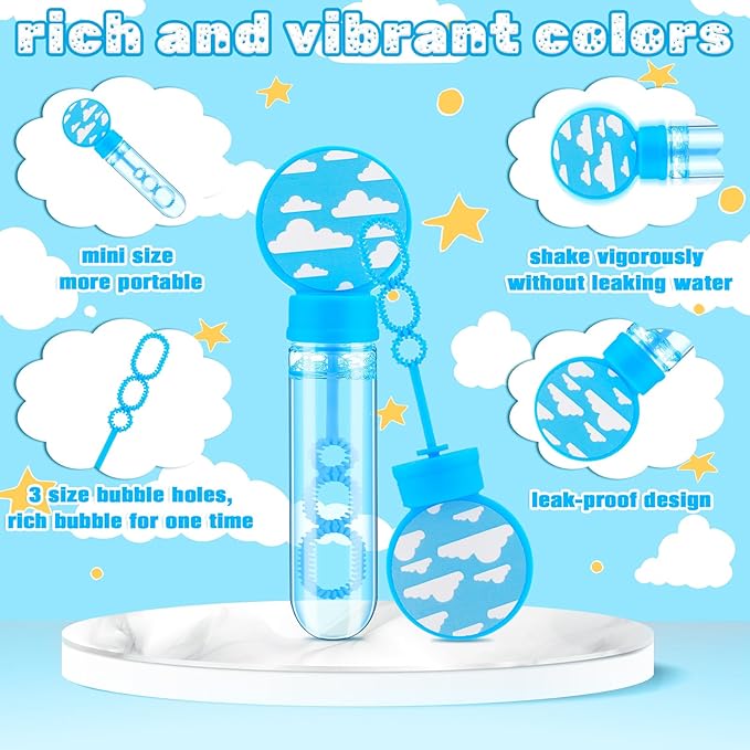 24 Pack Bulk Bubble Wands Cartoon Party Favors Toy Theme Birthday Party Supplies Cartoon Theme Birthday Bag Stuffers Supplies Decorations (Wand,Toy Inspire Game)