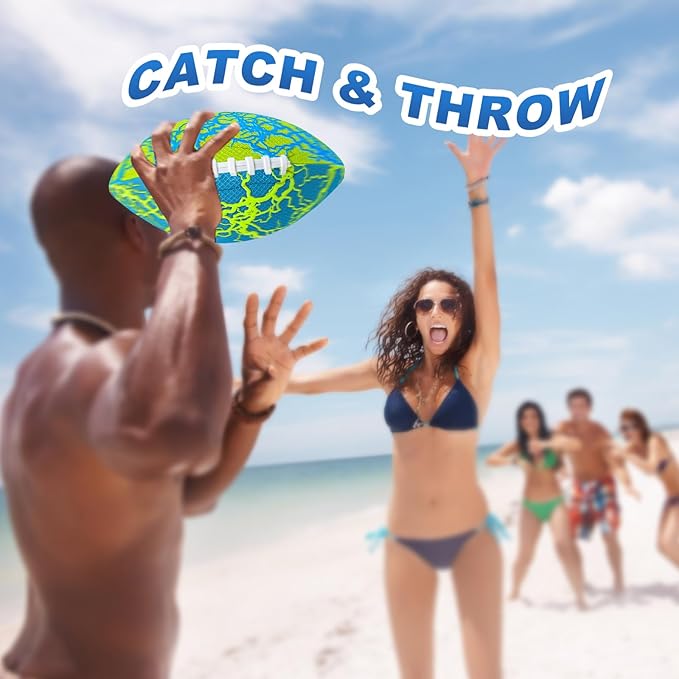Jasonwell Pool Beach Water Football - Waterproof Football Strong Grip Fun Pool Toys Games for Swimming Pools Beach Lake Park Backyard Outdoor Play for Kids Children Teens Adults Family