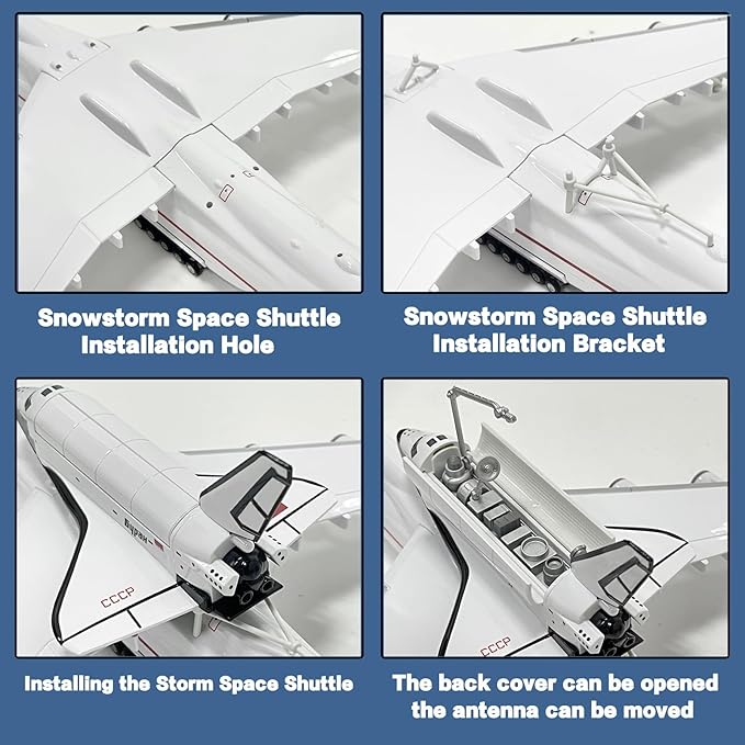 1:200 Scale AN225 Model Airplane，Openable Cabin, 17-inch Length, Resin Aircraft Model Toy for Gifts and Collections (an225-2)