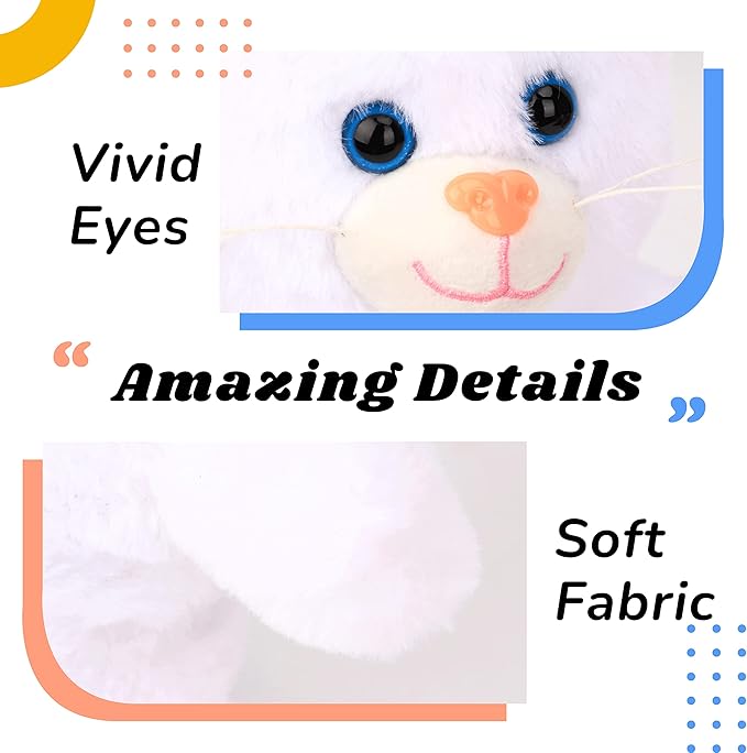 Hopearl Talking Kitty Singing Cat Repeats What You Say Walking Electric Interactive Animated Toy Speaking Plush Buddy Gifts for Toddlers, White, 8''