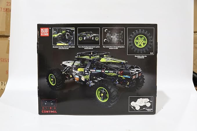 Mould King 18002 Off-Road Car Model, 1890 Pcs Building Block Climbing Vehicle with 5 Motor, Big RC Car Toy for Kids/Adult