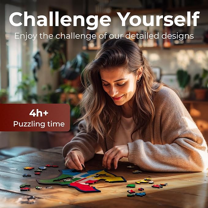 CRAFTHUB Harry Potter Puzzle – House Prides – A3 Size – Wooden Jigsaw Puzzles for Adults – 129 Unique Shaped Pieces – Officially Licensed Merchandise – 10.7" x 10.6"