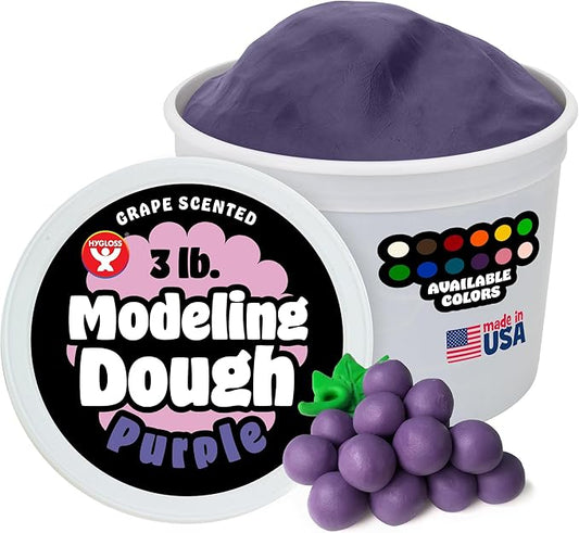 Hygloss Play Modeling Dough for Kids – Safe & Non-Toxic Sensory Dough for Arts and Crafts – 3 lb Tub – Play Clay for Toddler Activities, Preschool Classroom Must-Haves – Purple Color, Scented