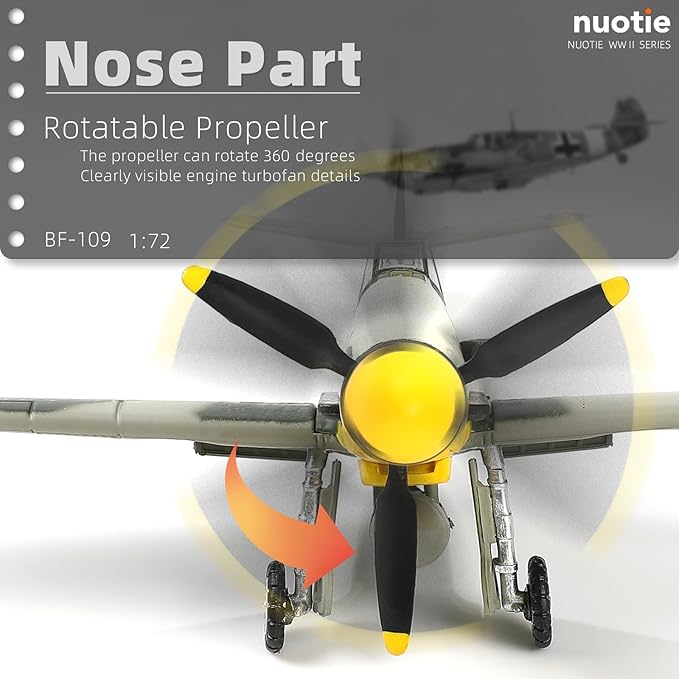 1/72 Scale German WWII Messerschmidt BF-109 Fighter Model Diecast Airplanes Military Display Model Aircraft for Collection Classic Model (Jungle Camouflage)