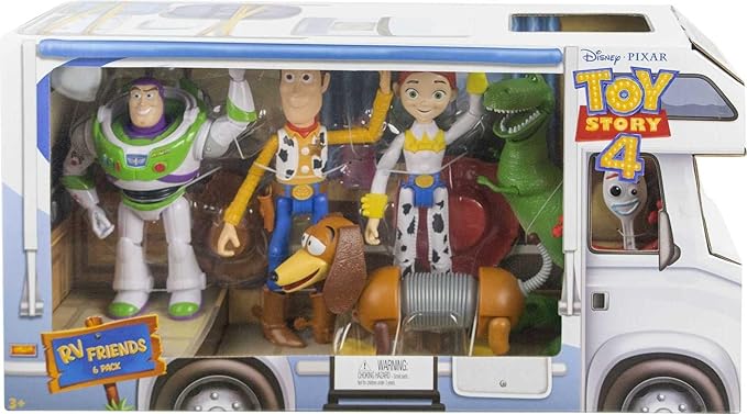 Disney and Pixar Toy Story 4 Character Figures Story Pack, Road Trip Adventure, 6-Pack Woody, Buzz, Rex, Slinky, Jessie and Forky
