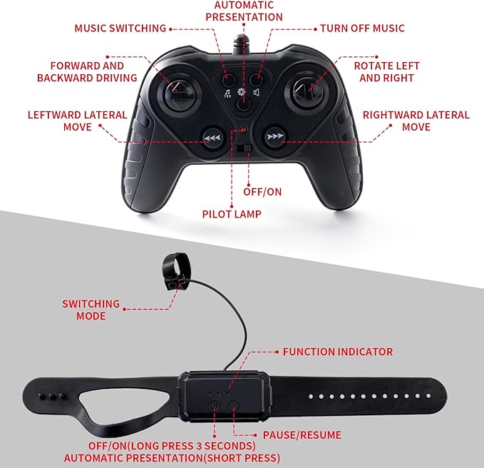 RC Stunt Car, Double-Sided 360° Flips, 4WD 2.4 GHz Gesture Sensing RC Cars with Cool Lights and Music, for Boys Aged 6-12, Great Birthday Presents, Toy Cars (Red)