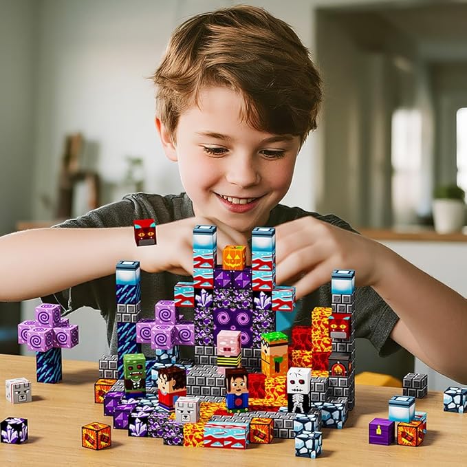 150 PCS Magnetic Blocks - Building Block for Kids Ages 4-8, Magnet Blocks Cubes Tiles Constructions Toys Girl Boy, STEM Educational Stacking Toy (BSG002)