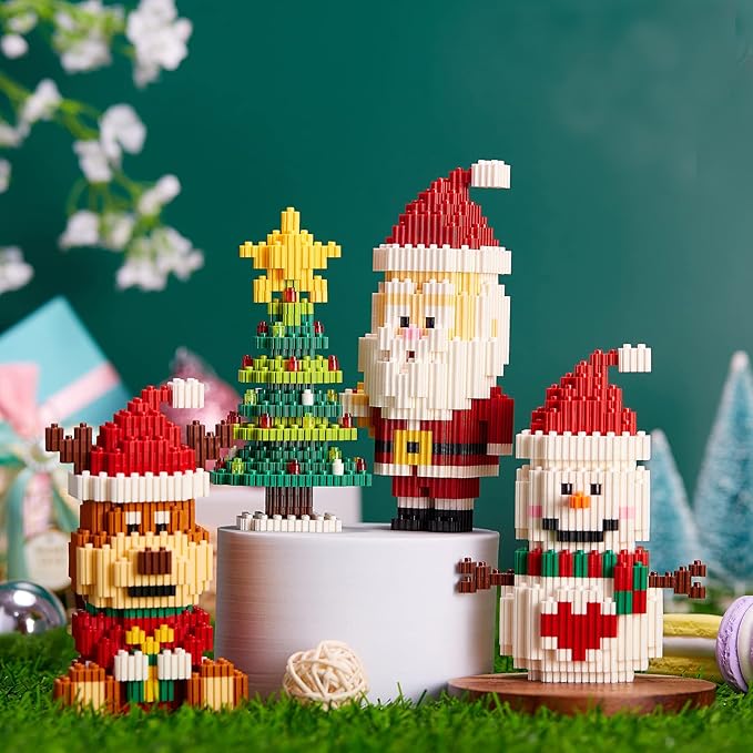 Christmas Building Blocks Compatible for Lego Christmas Reindeer Micro Blocks Stacking New Toys Holiday Present Box New Year Gifts for Kids 6-12 Years Old Boys and Girls (Reindeer)